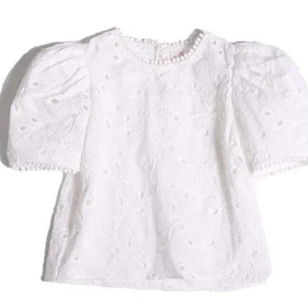 TIA CIBANI KIDS Clementine Melon Sleeves Blouse, Sugar 9/10